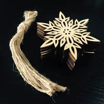  10 adet Ahşap Kar Tanesi Kolye Ahşap El Yapımı Scrapbooking Zanaat Noel Ağacı için Parti Dekorasyon Malzemeleri