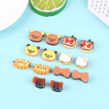  10 Adet / grup Sahte Gıda DIY Minyatür Yapay Kek Kruvasan Ananas Topuz Bisküvi Dekoratif El Sanatları Oyun Bebek Evi Oyuncak
