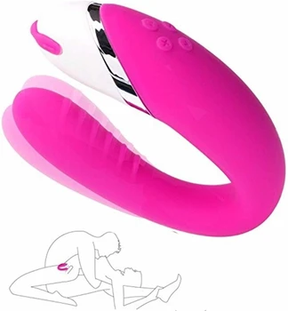  10 Hız U Şekli Çift Vibratör USB Su Geçirmez Şarj Edilebilir G Noktası Klitoral Vibratörler Masaj Yetişkin Seks Oyuncakları Kadınlar için Kadın