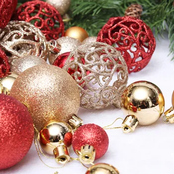  100 Adet/takım Noel Ağacı Topları Kırılmaz Mevsimsel Dekorasyon Asılı Baubles Süsler Tatil Düğün Noel Partisi Dekoru