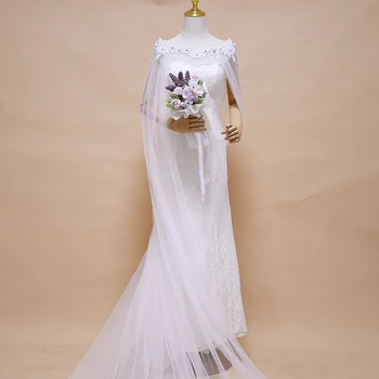 100 % El Yapımı Kadınlar Uzun Pelerinler Flora Düğün Dantel Çiçek Şifon Gelin Şal Wrap Örgün Parti Akşam Wrap Şal Gelin İçin
