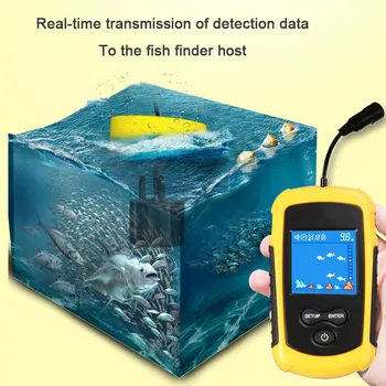  100 M Kablolu Renkli Ekran Taşınabilir Sonar Balık Bulucu Balıkçılık Bait Sesli Iskandil Balık Bulucu Alarm Sensörü Göl Balıkçılık