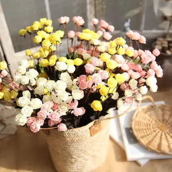  15 Kafaları PE Kabarcık Küçük Gül Yapay Gül Çiçek Toptan Sahte Çiçek DIY Düğün Noel Dekorasyon Ev Mobilya