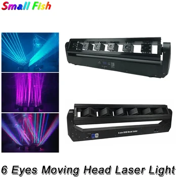  2020 6 Gözler Tam Renkli Lazer ışığı RGB 3in1 DMX512 Profesyonel Sahne Etkisi Projeksiyon Lambası Ev iç Parti Disko DJ ışıkları