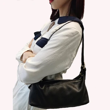  2020 Yeni Retro Hakiki Deri Çanta kadın Omuz Messenger Koltukaltı Çanta Trend Tasarımcısı