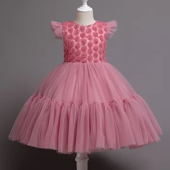  2021 Yeni Yıl Bebek Kız Çiçek Elbise Parti Prenses Elbise Noel elbise çocuk parti elbise Cadılar Bayramı Elbise 2-10Y