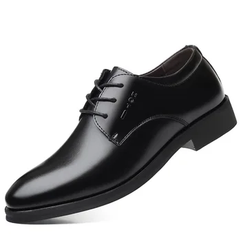  2022 Yeni erkek ayakkabıları Lüks Marka İş Deri erkek Düğün Ayakkabı Lace Up Ofis Takım gündelik erkek ayakkabısı Ofis Ayakkabı