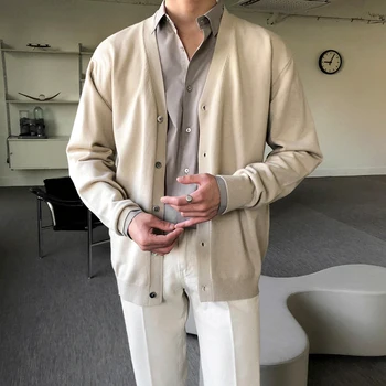  2022 Yeni Moda Marka Kazak Erkek Slim Fit Kalın Kazaklar Z50 Sıcak Kış Kore Stil Gündelik Giyim, Erkek Örme Hırka 
