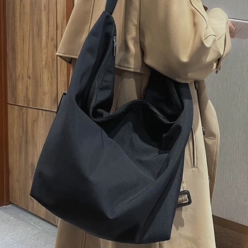  2022 Yeni Tuval Tote Çanta Rahat Vahşi Kadın Çanta Düz Renk bayan çanta omuz çantaları Basit Kadın askılı çanta Bolsos