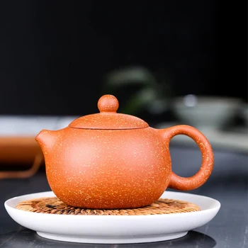  220 ml Yixing Saf El Yapımı Çay Seti Demlik Ejderha Kan Kum Xishi Pot Çin Tarzı Ham Cevher Mor Kum Demlik İçme Seti