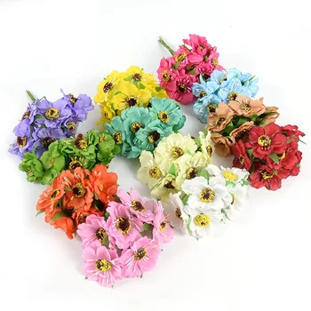  30/60 adet Mini İpek Papatya yapay çiçekler Buket Düğün Dekorasyon Ev Partisi DIY Karalama Defteri Çelenk Zanaat Sahte Çiçek Kaynağı