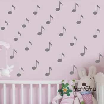  30 adet / takım Müzik Notlar Ev Kendinden Yapışkanlı DIY Duvar Sticker Çocuk Kreş Yatak Odası sanatsal fresk duvar çıkartmaları ev dekor adesivo NY-129