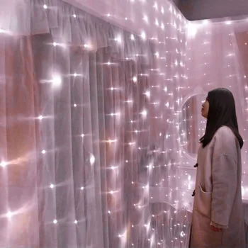  300 LED atmosfer dekoratif lamba su geçirmez Gümüş bakır tel kapalı açık dekoratif ışıklar hafif Festivali Parti için
