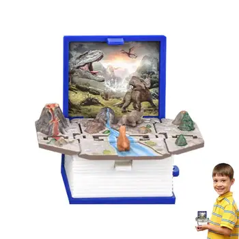  3D Mini Kitap Anahtarlık Mini Dinozorlar Kitap Dinozor Dünya Sahneleri Parti Kadın Erkek Çocuklar İçin İyilik Rakamlar Kadar Pop 
