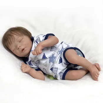  40 CM Bebe Bebek Reborn Bebek Uyku Bebek Pamuk Vücut Köklü Saç