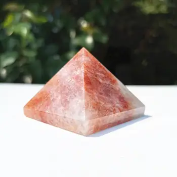  40mm Yüksek kalite Doğal Kırmızı Yangın kuvars piramit Şifa Kristal Çakra Taş