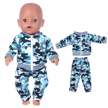  43 cm Bebek oyuncak bebek giysileri Kamuflaj Ceketler 18 