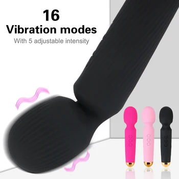  5 Titreşim Yoğunluğu Klitoris Vibratörler AV Vibratör Sihirli Değnek Kablosuz Dildos 16 Frekans Seks Oyuncakları Kadınlar için