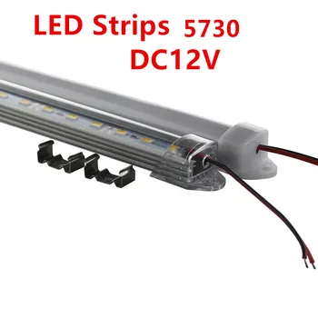  50 adet * DHL Fabrika Toptan 100 CM DC12V 36 SMD 5730 LED Sert sabit LED şerit bar ışığı U Alüminyum kabuk + pc kapak