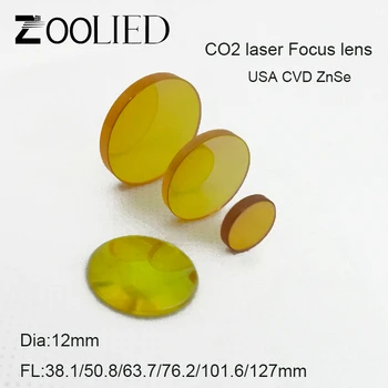  ABD CVD ZnSe odak lensi Dia.12mm FL38. 1 50.8 63.7 76.2 101.6 127mm Plano Dışbükey lens İçin CO2 Lazer Oyma Kesme Makinesi