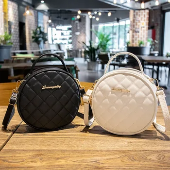  aliwood 2022 Yeni Stil Deri Kadın çantası Eşkenar Dörtgen İşlemeli Tek omuz çantaları Çanta Moda Messenger Mektup Küçük Yuvarlak çanta
