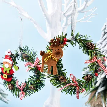  Amawill Kardan Adam Noel Geyik Çelenk Rattan Çelenk Çelenk Süsler Yeni Yıl Pencere Duvar Çelenkler Çam Asılı Kolye Dekor