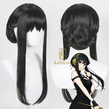  Anime casus X aile Yor Forger Cosplay peruk kadın siyah uzun saç ısıya dayanıklı sentetik peruk