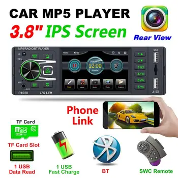  Araba Radyo 3.8 inç Ips Tam Dokunmatik ekran Mp5 Oynatıcı Pm3 Bluetooth uyumlu Radyo Geri Video Ekran Aksesuarları