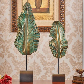  Avrupa Reçine Bitki Yaprak Figürler Dekorasyon Ev Oturma Odası Çalışma Odası Süsler Ofis Masaüstü Heykel El Sanatları Aksesuarları