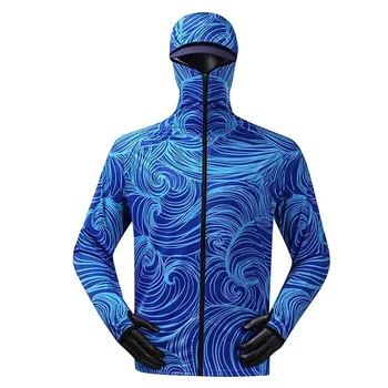  Açık Havada Havalandırma Baskı Balıkçılık Gömlek Süblimasyon Hızlı Kuru Hoodie Formaları erkek Anti-UV Fermuarlı balıkçı kıyafeti