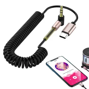  C tipi Ses Kablosu Geri Çekilebilir Tip-C 3.5 mm Erkek AUX Kablo Adaptörü USB C AUX Ses kablo kordonu Araba Stereo Hoparlör İçin