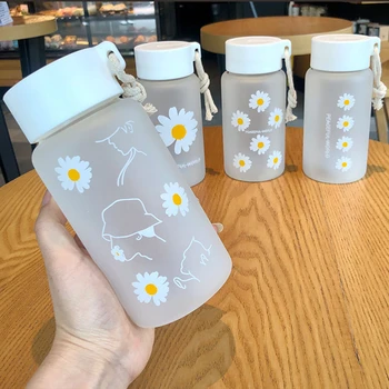  Cam Su Bardağı Buzlu Halat İle Küçük Papatya Taze Ve Taşınabilir Yaratıcı Kişilik Eğilim Fincan