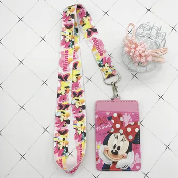  Disney Dikiş PU bozuk para cüzdanı kart tutucu anahtarlık anahtar kordon yemek kartı otobüs kartı durumda sikke çanta Mickey mouse Belge kart çantası