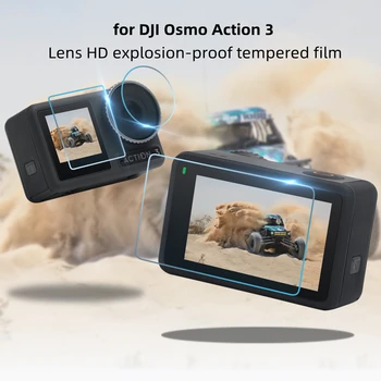  DJI OSMO ACTİON3 Temperli Film Aksesuarları Lens koruyucu film Ekran HD patlamaya dayanıklı Film DJI Eylem 3 Kamera