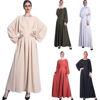  Dubai Kaftan Kadın Ince uzun elbise Bahar Sonbahar Arap çarşafımın Müslüman islam Maxi Elbise Bayanlar Parti Ramazan Bayram Vestido Elbisesi Elbise