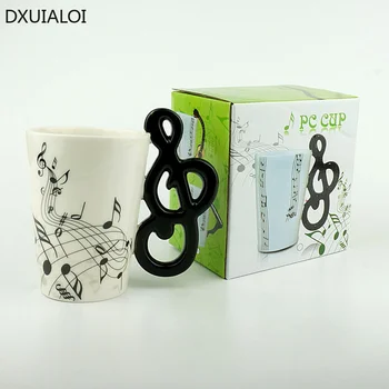  DXUIALOI Yaratıcı Müzik nota Su Bardağı Seramik Kupa Kahvaltı süt kupası Ofis Su kahve fincanı Ev Dekorasyon