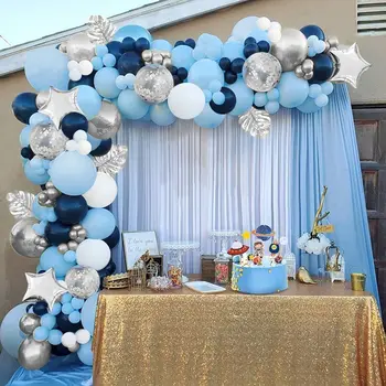 Düğün Balon Kemer Dekor Önerisi Nişan Doğum Günü Partisi Süslemeleri Mavi Balon Garland Bebek Duş Parti Malzemeleri