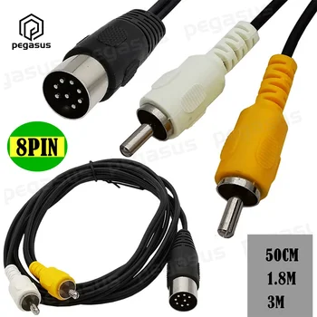  Dın 8 Pin 2-RCA Lotus erkek-erkek adaptör kablosu müzik aleti ses ekipmanları için