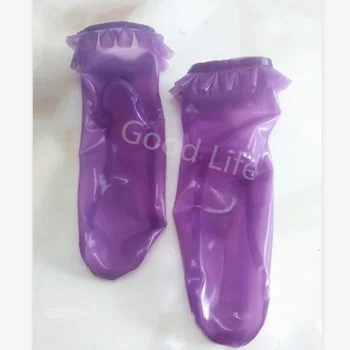  El yapımı Seksi Siyah Lateks Çorap Kauçuk Uzun Ayak Çorap Ayak Adım Lateks Çorap Uzun