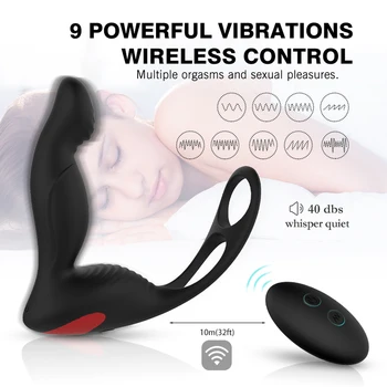  Erkek Prostat Masajı Uzaktan Kumanda Anal yapay penis Vibratör Silikon Seks Oyuncakları Erkekler için Butt Plug Penis Eğitim Halkası Makinesi