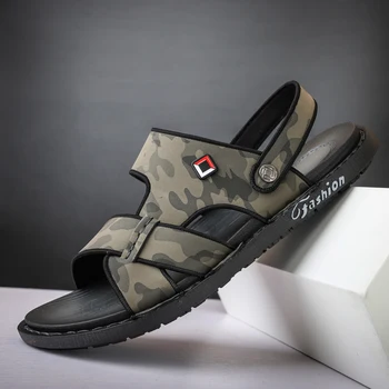  Erkek Sandalet 2021 Yaz Yeni Rahat Moda Çift kullanımlı Yumuşak tabanlı kaymaz plaj ayakkabısı Kauçuk Sandalet Delik Ayakkabı Büyük Size39-46