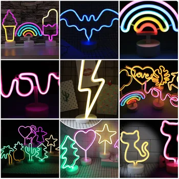  Ev partisi dekor duvar Neon pil / USB Powered küçük gece ışıkları Led Neon ışıkları işareti