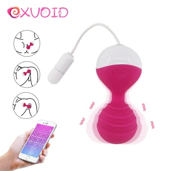  EXVOID APP Kontrol Viginal Topu Vibratör G-Spot Masaj Seks Oyuncakları Kadınlar için 10 Hızları Vibratör Vajinal Sıkı Egzersiz Kegel Topu