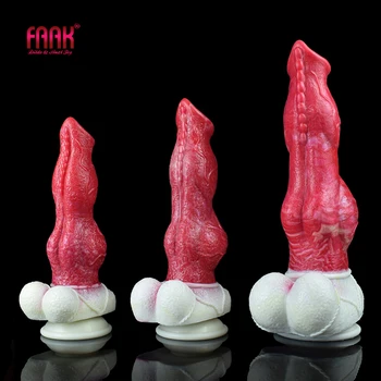  FAAK Büyük Köpek Düğüm Yapay Penis Güçlü Vantuz Silikon Çok Renkli Yapay Hayvan Penis Kalın Anal Plug Seks Oyuncak Dükkanı