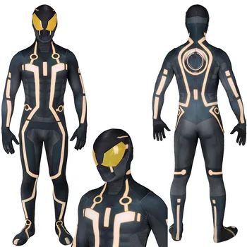  Film Tron: Legacy Cosplay Kostüm Tulum Sam Flynn Quorra Bodysuit Zentai Tayt erkek ve kadın 3D Baskı Tam Vücut