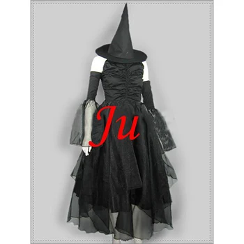  fondcosplay Büyücü Gotik Lolita Punk Moda siyah organze Elbise şapka Kıyafet Cosplay Kostüm CD/TV [CK544]