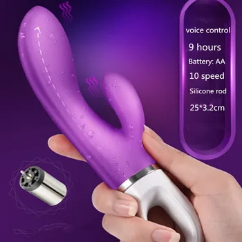  G noktası yapay penis vibratör bayanlara seks oyuncakları klitoris stimülatörü 10 hız gode canlı faloimitator Ses kontrolü Tavşan vibratör