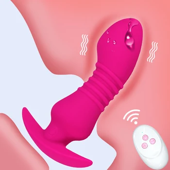  Giyilebilir Silikon Anal Butt Plug Vibratör Kablosuz Uzaktan Kumanda ile Anal prostat masaj aleti Seks Oyuncakları Kadın Erkek Yetişkin Eşcinsel