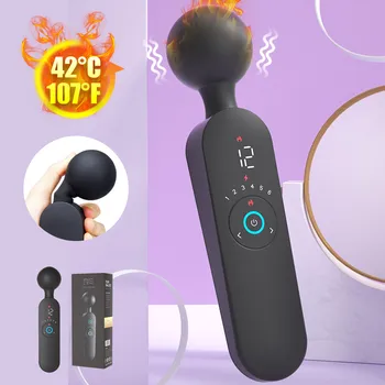  Güçlü klitoris vibratörler USB yeniden şarj edilebilir sihirli değnek AV vibratör ısıtma Dildos klitoris stimülatörü seks oyuncakları kadınlar için yetişkin ürün