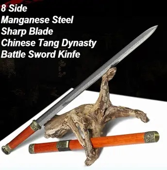  Harika WUSHU Çin Kılıç Tang hanedanı tarzı Bıçaklar Temper ven Çelik Bıçak KungFu Jian